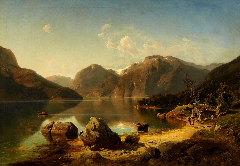 August Wilhelm Leu - Norwegische Gebirgslandschaft am Morgen (1846)