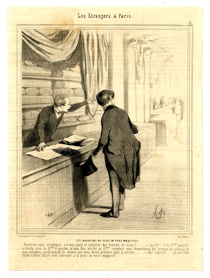 Les magasins de plus en plus monstres (The department stores, larger and larger.) (BM 1886,1012.176)