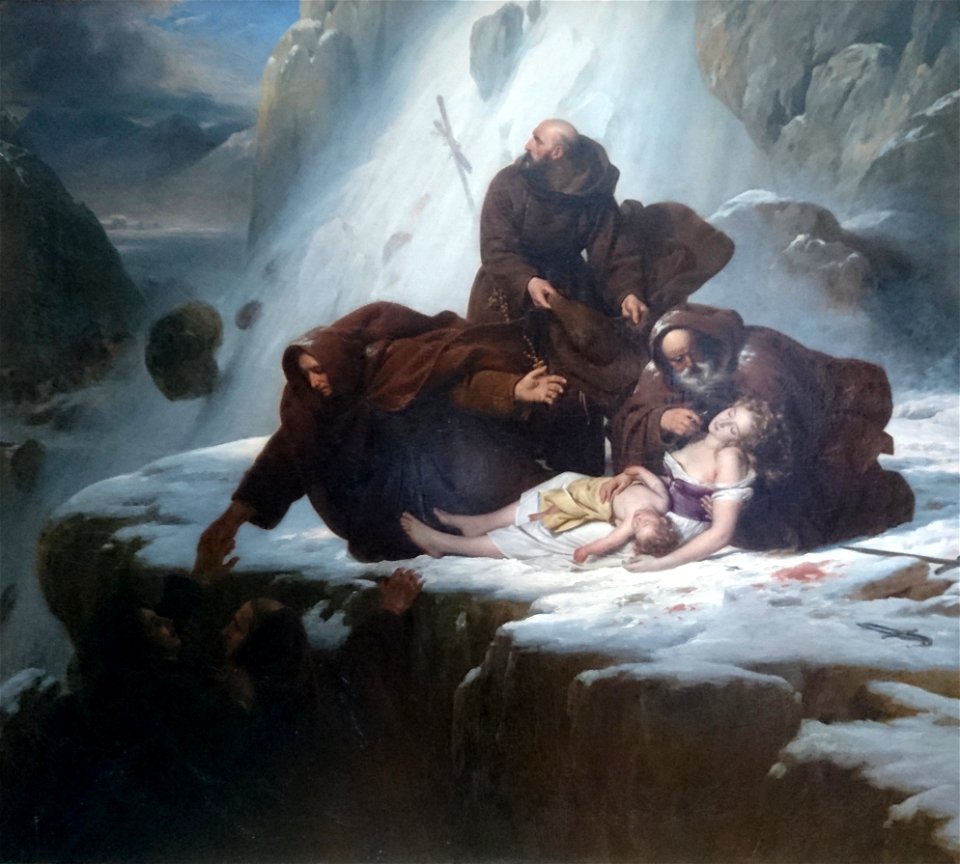 Les Religieux du mont Saint-Gothard - Louis Hersent - Musée du Louvre - INV 5328