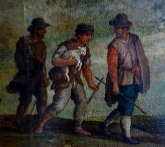 Les pèlerins d'Emmaüs by Paul Bril - left sheperds detail