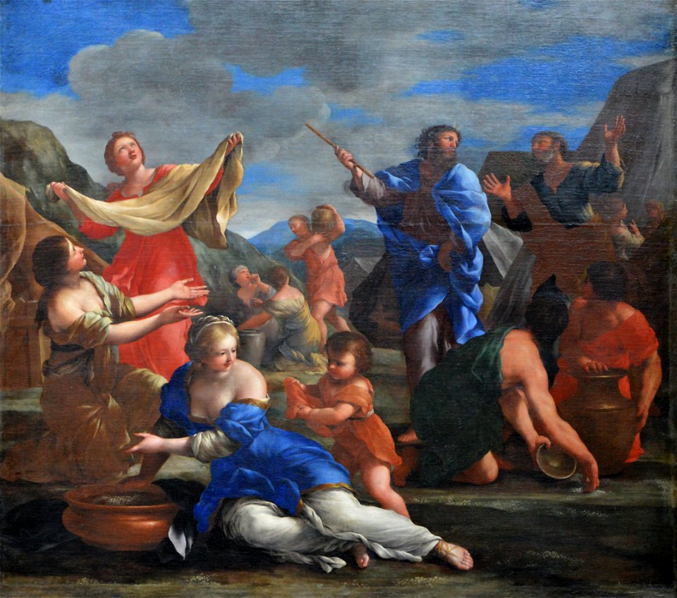 Les Israélites recueillant la manne dans le désert - Giovanni Francesco Romanelli - Q18573347