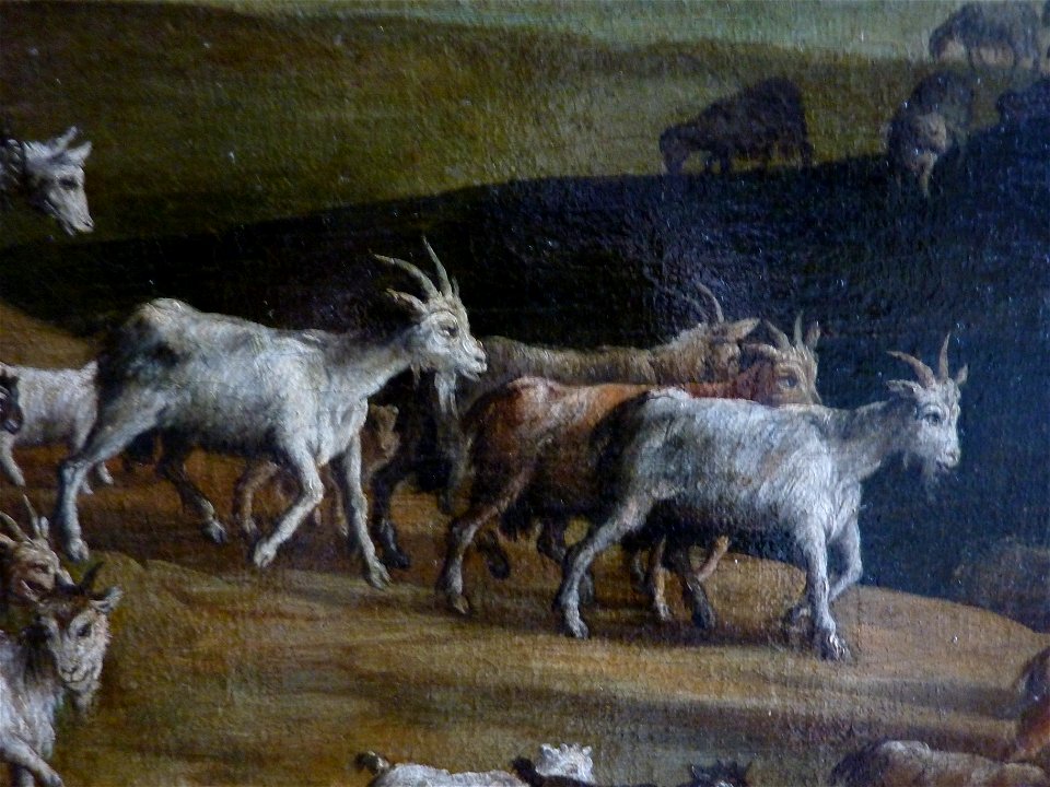 Les pèlerins d'Emmaüs by Paul Bril - herd detail