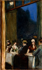 Lesser Ury Kaffeehausszene Paris 1928