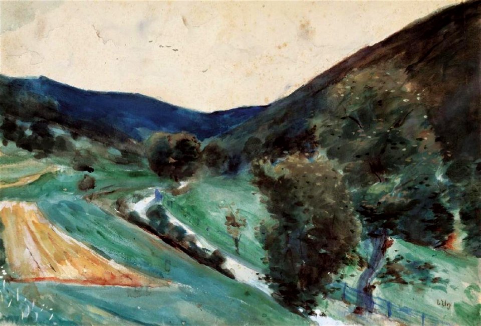 Lesser Ury - Blick in ein Tal (c.1890-99)