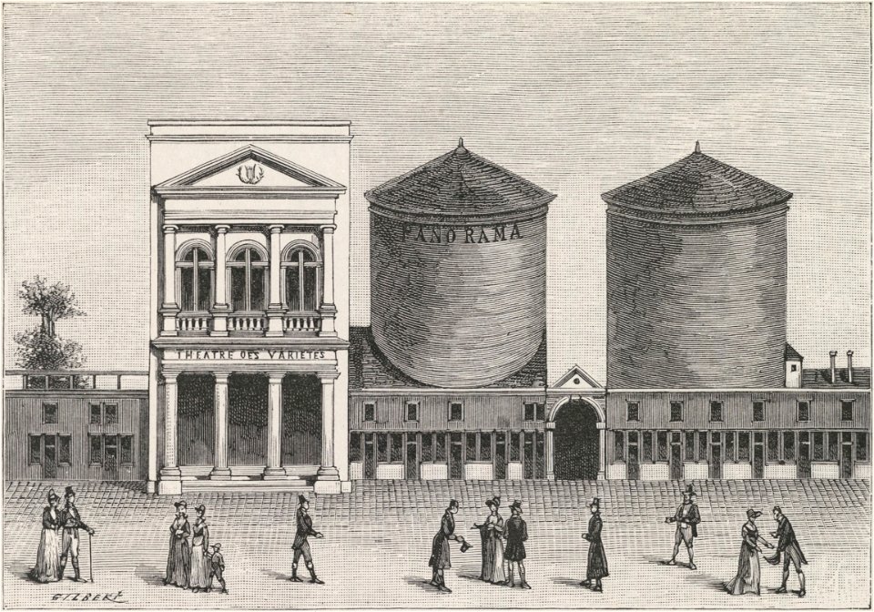 Les premières coupoles des panoramas à Paris sur le boulevard Montmartre, 1802