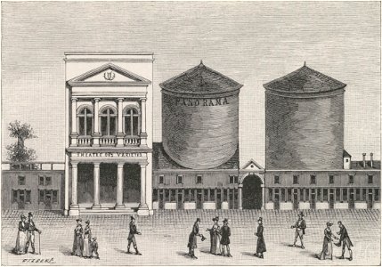 Les premières coupoles des panoramas à Paris sur le boulevard Montmartre, 1802