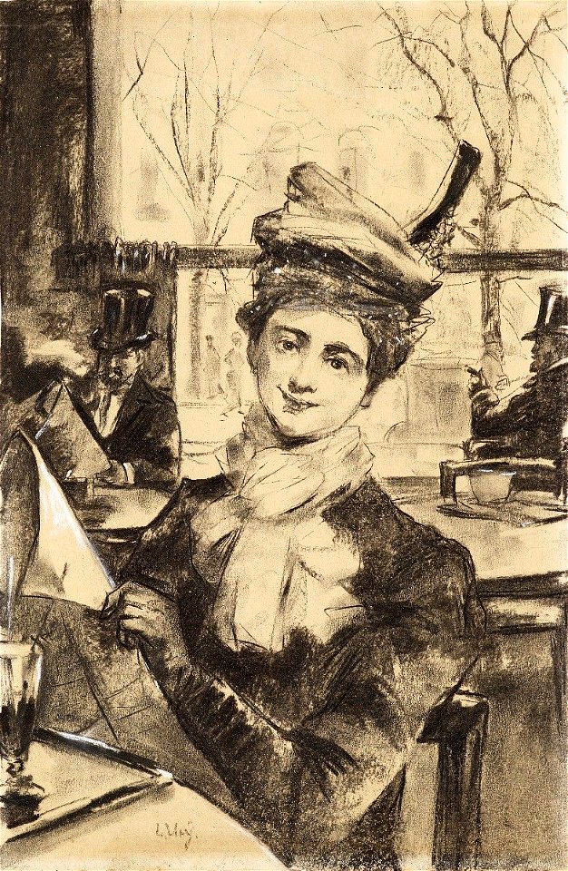Lesser Ury Mädchen im Café