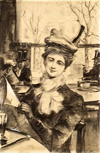 Lesser Ury Mädchen im Café