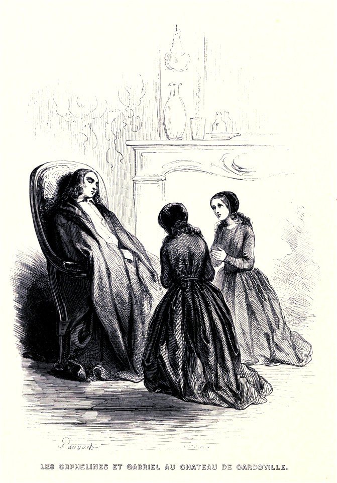 Les orphelins et Gabriel au chateau de Cardoville Gavarni