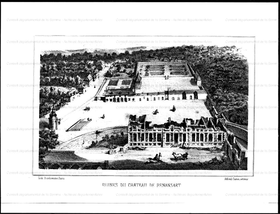 Les ruines du château de Renansart incendié en 1655 par l'armée du prince de Condé