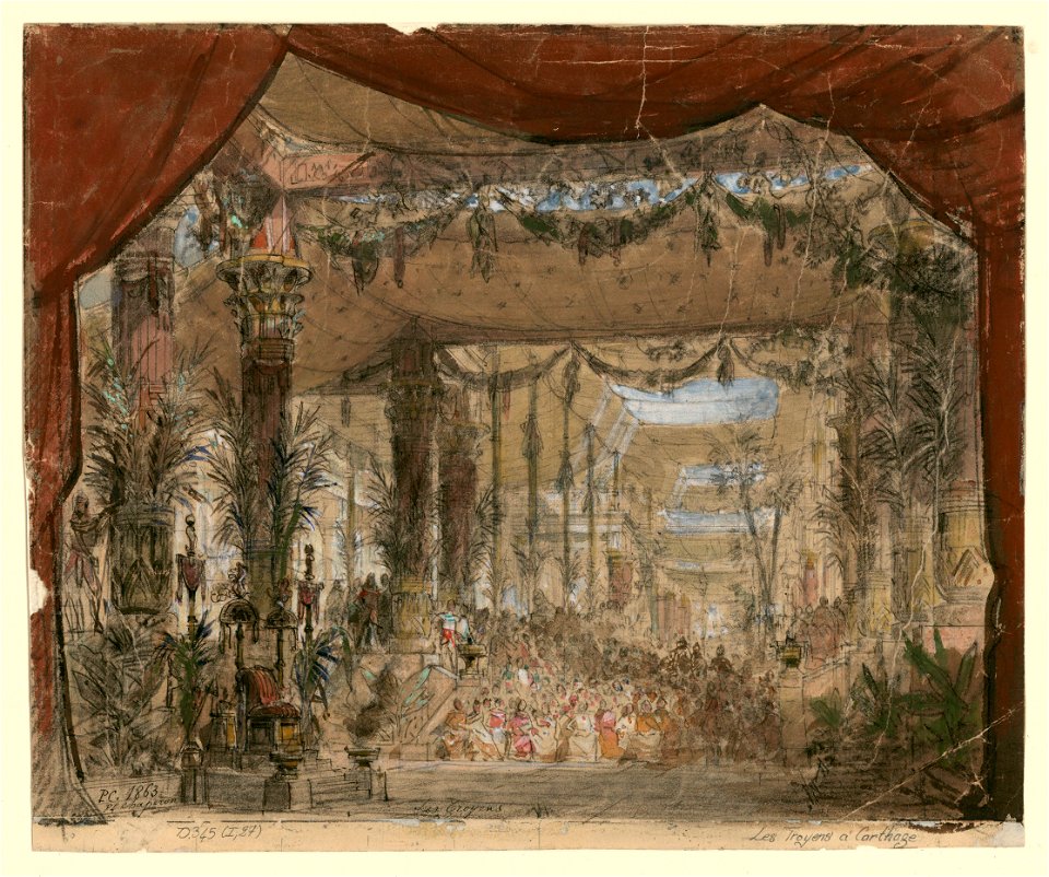 Les Troyens à Carthage 1863 - throne room of Didon - design by Chaperon - Gallica