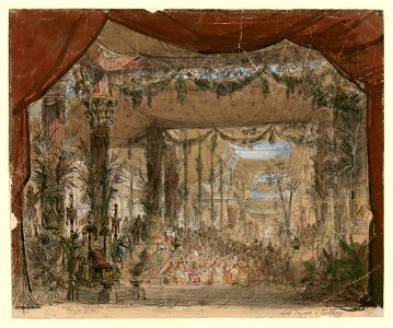 Les Troyens à Carthage 1863 - throne room of Didon - design by Chaperon - Gallica