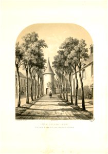 Lescar, environs de Pau. Portion latérale de l'église où se trouve l'inscription, et la promenade - Fonds Ancely - B315556101 A HOUBIGANT 042