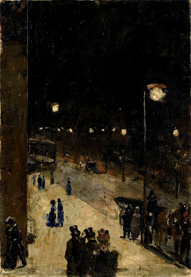 Lesser Ury Berliner Straße bei Nacht 1889