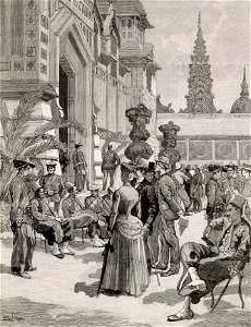 Les soldats indigènes devant le Pavillon des colonies, Esplanade des Invalides