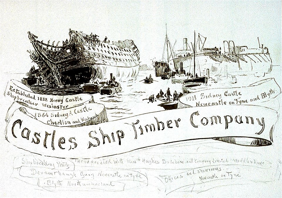 Letterhead design for Castle's, the shipbreakers (Castles Ship Timber Company) RMG PV1050