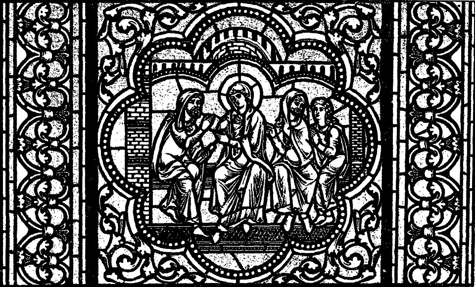 Les vitraux du Moyen âge et de la Renaissance dans la région lyonnaise - 050 - Cathédrale, les Juifs consolent Marie