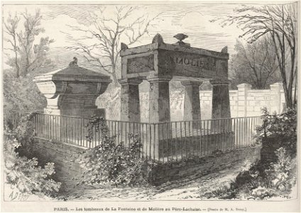 Les tombeaux de La Fontaine et de Molière au Père-Lachaise, de Deroy