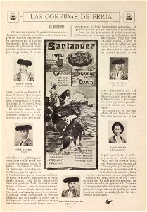 Letras Montañesas, July 6 1910, poster by Mariano Pedrero, collection of BMS