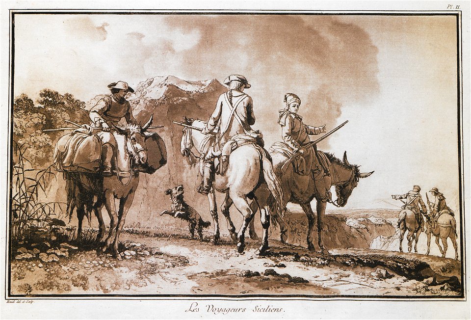 Les voyageurs Siciliens - Houel Jean - 1782