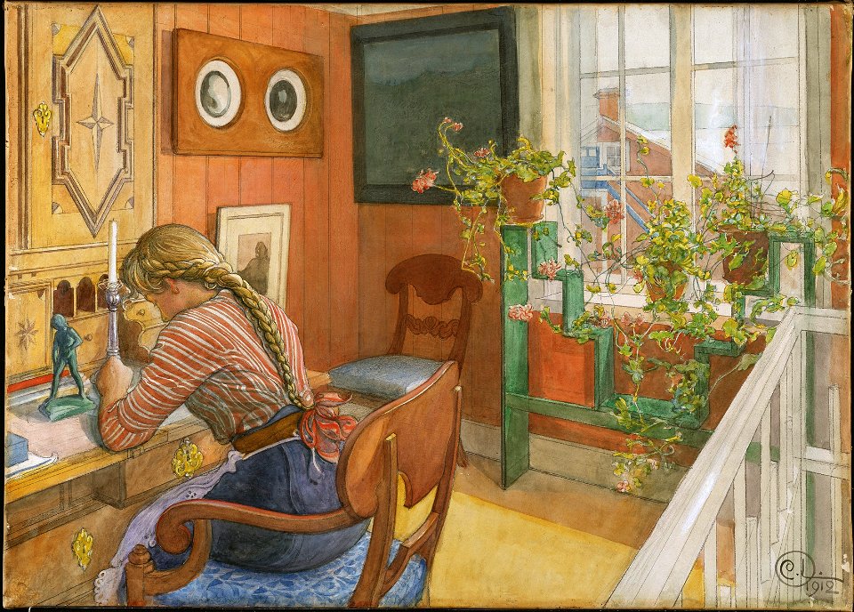 Letter-Writing (Carl Larsson) - Nationalmuseum - 25407