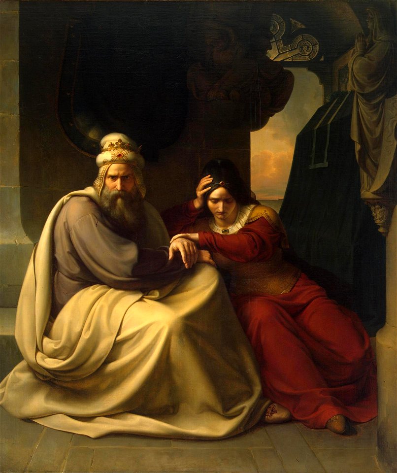 Carl Friedrich Lessing - Royal Couple Mourning for their Dead Daughter - WGA12905