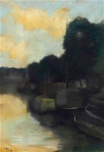 Lesser Ury - Auf dem Kanal (1912)