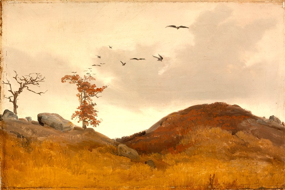 Carl Friedrich Lessing - Landschaft mit Krähen (ca.1830)