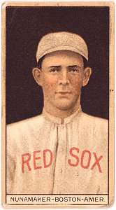 Leslie Nunamaker, Boston Red Sox, baseball card portrait LCCN2008678018