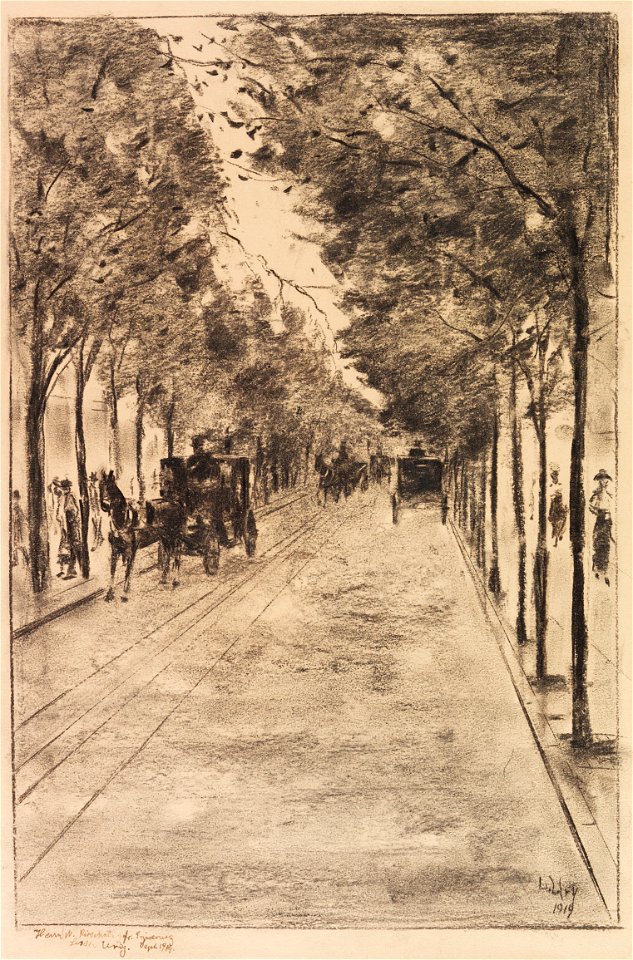 Lesser Ury Allee im Tiergarten 1919