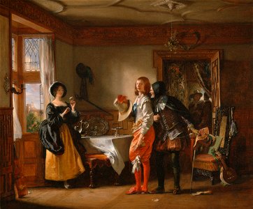 Charles Robert Leslie - Slender, with the Assistance of Shallow, Courting Anne Page, from The Merry Wives of Windsor, Act ... - Google Art Project