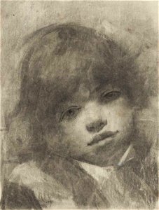 Lesser Ury Brustbild eines Jungen 1885. Free illustration for personal and commercial use.
