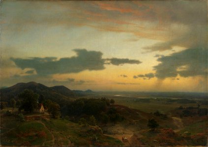 Karl Friedrich Lessing - Landscape from the Rhine - NG.M.00220 - National Museum of Art, Architecture and Design. Free illustration for personal and commercial use.
