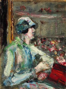 Lesser Ury - Dame in der Loge (1920)