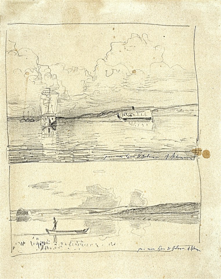 Levitan On the river At the shore sketch