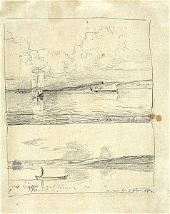 Levitan On the river At the shore sketch
