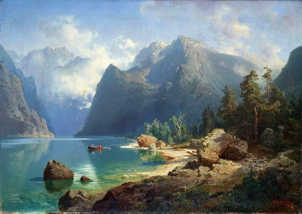 August Wilhelm Leu - Norwegische Fjordlandschaft (1849)