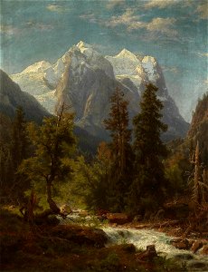 August Wilhelm Leu - Gebirgslandschaft (1858)