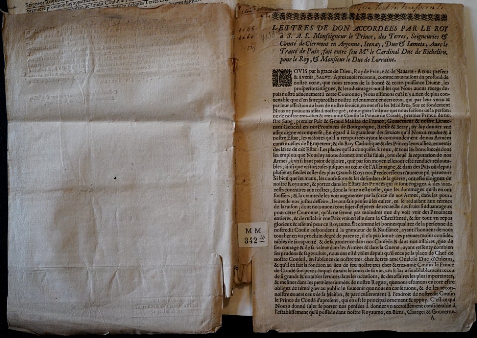 Lettres de don par la roy 82500
