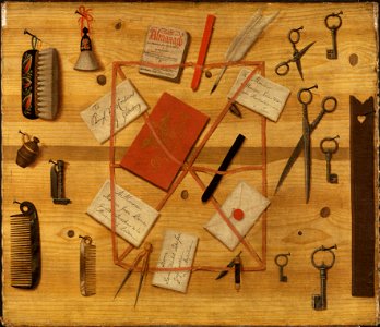 Letter Rack. Trompe l'oeil (Hindric Sebastian Sommar) - Nationalmuseum - 21714