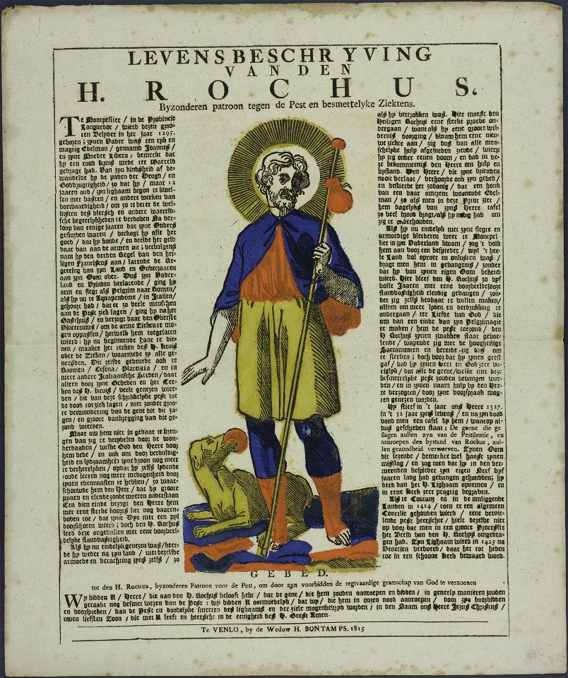 Levensbeschryving van den H. Rochus-Catchpenny print-Borms 1007