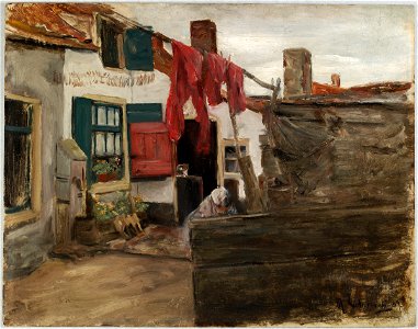 Liebermann-Holländisches Dorf mit hängender Wásche