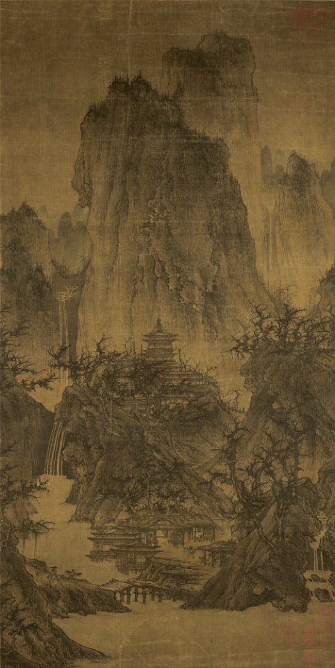 Li Cheng - A Solitary Temple Amid Clearing Peaks - Google Art Project