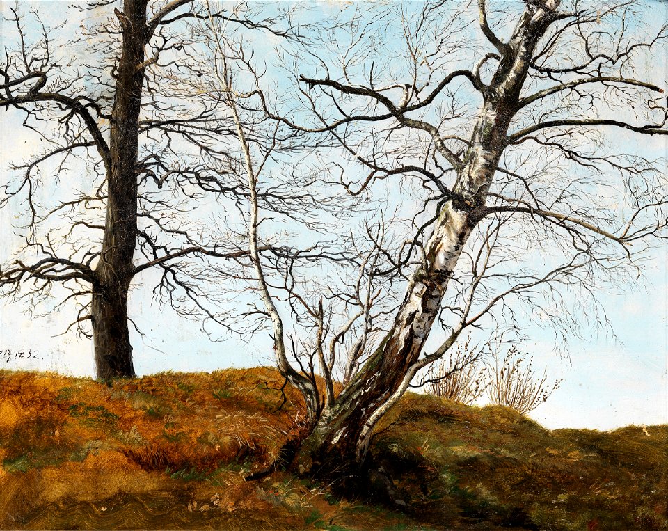 Carl Julius von Leypold - Birke und Eiche im Frühling (1832)