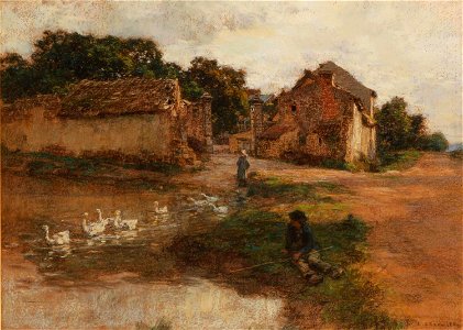 Léon Augustin Lhermitte - L’étang aux canards