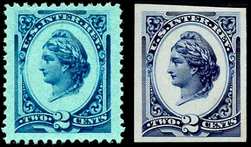 Liberty revenue 2c 1875 R152 pair