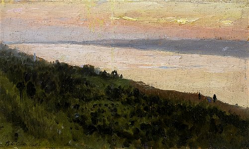 Levitan Evening Golden Plyos study 1889. Free illustration for personal and commercial use.
