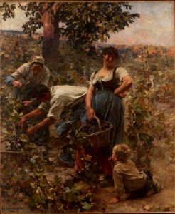 The Grape Harvest by Léon Augustin Lhermitte, 1884. Free illustration for personal and commercial use.