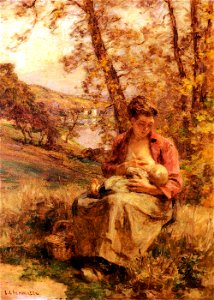 Léon Augustin Lhermitte - Young mother