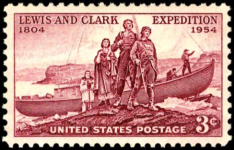 Lewis and Clark 1954 Issue-3c. Free illustration for personal and commercial use.